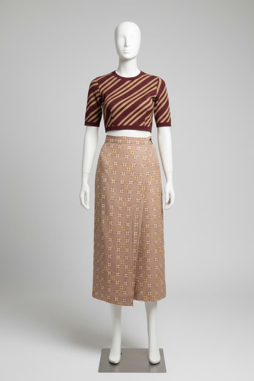 Drape Skirt Crop Top AI sample preview